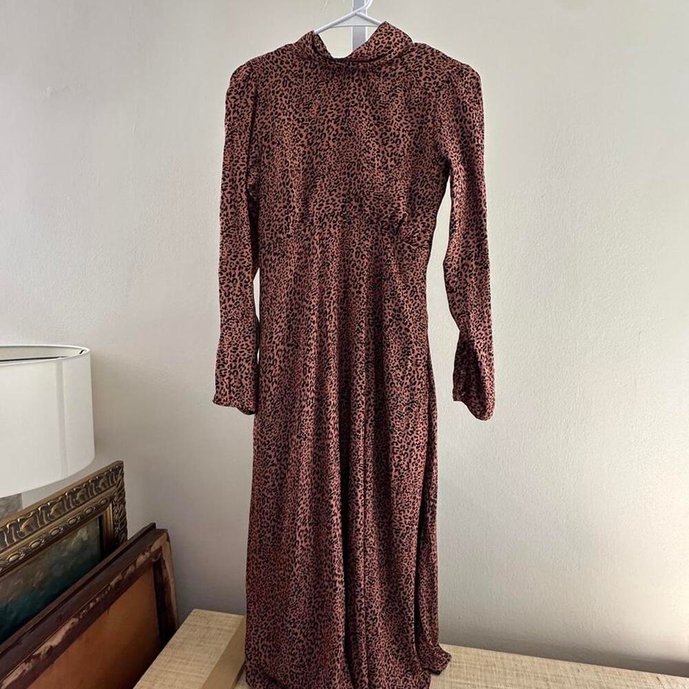 Brown leopard print maxi dress